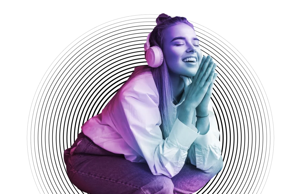 Girl with headphones